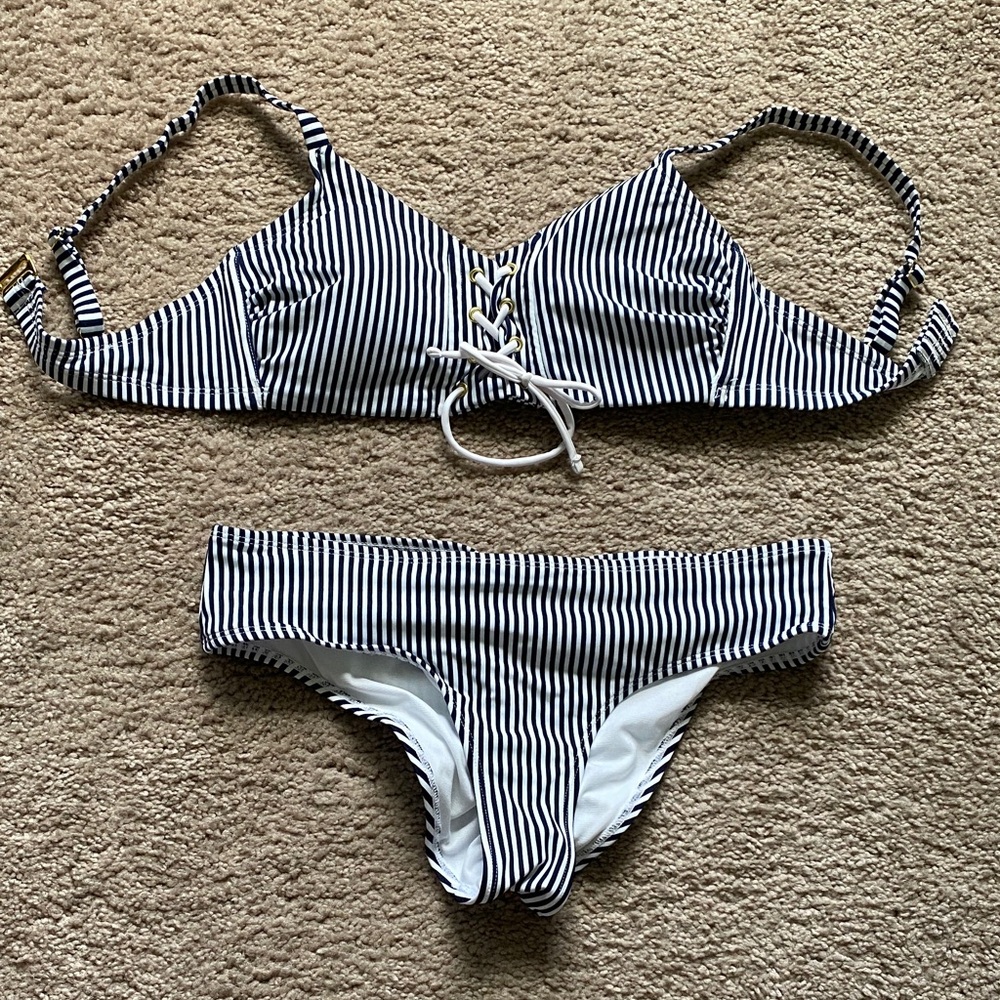 Xhilaration Striped Bikini Set
